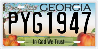 GA license plate PYG1947