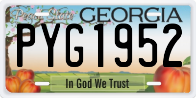 GA license plate PYG1952
