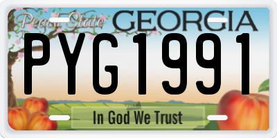 GA license plate PYG1991