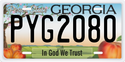 GA license plate PYG2080
