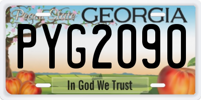 GA license plate PYG2090