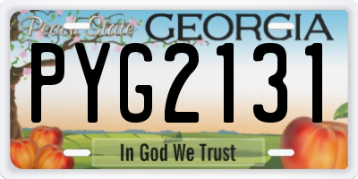 GA license plate PYG2131