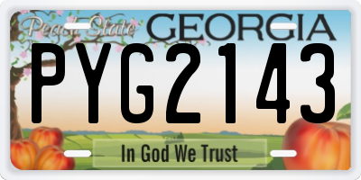 GA license plate PYG2143