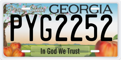 GA license plate PYG2252