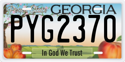 GA license plate PYG2370