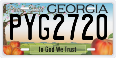 GA license plate PYG2720