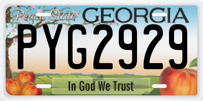 GA license plate PYG2929