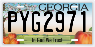 GA license plate PYG2971