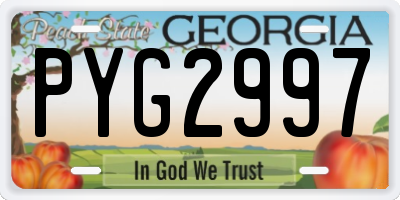 GA license plate PYG2997