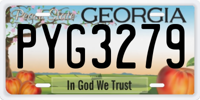 GA license plate PYG3279