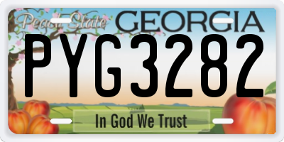 GA license plate PYG3282