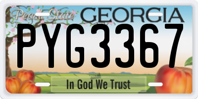 GA license plate PYG3367