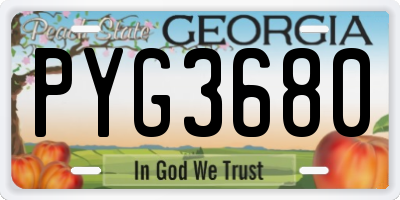 GA license plate PYG3680