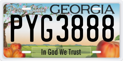 GA license plate PYG3888