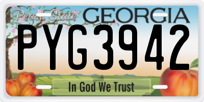 GA license plate PYG3942