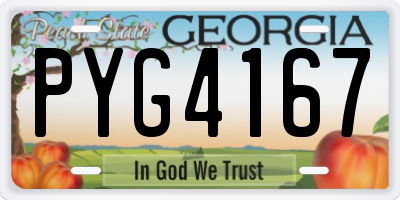 GA license plate PYG4167