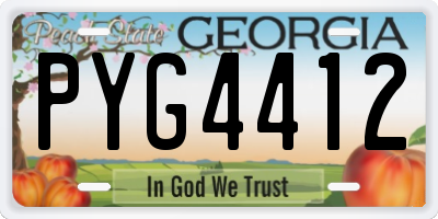 GA license plate PYG4412