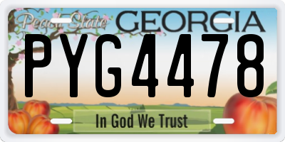 GA license plate PYG4478