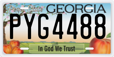 GA license plate PYG4488