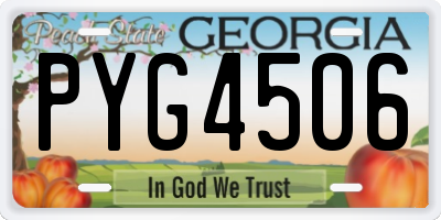 GA license plate PYG4506