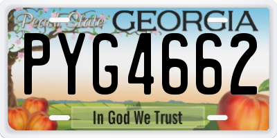 GA license plate PYG4662