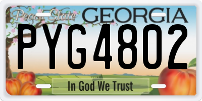 GA license plate PYG4802