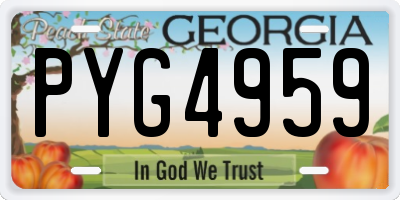 GA license plate PYG4959