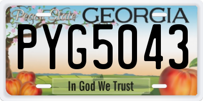 GA license plate PYG5043
