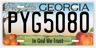 GA license plate PYG5080