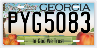 GA license plate PYG5083