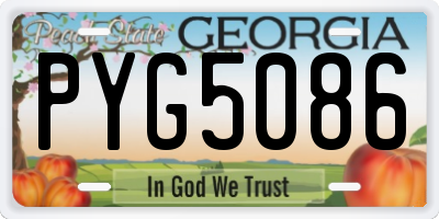 GA license plate PYG5086