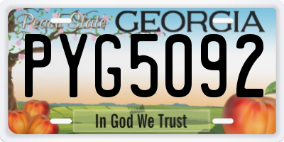 GA license plate PYG5092