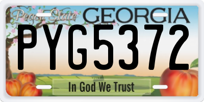 GA license plate PYG5372