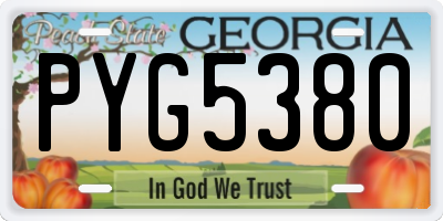 GA license plate PYG5380