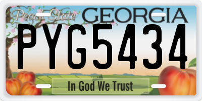 GA license plate PYG5434