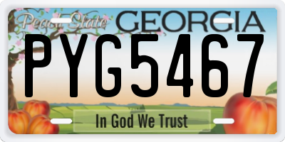 GA license plate PYG5467