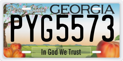 GA license plate PYG5573