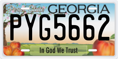 GA license plate PYG5662