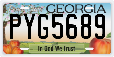 GA license plate PYG5689