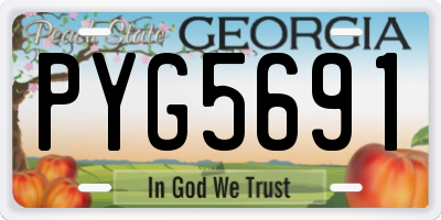 GA license plate PYG5691