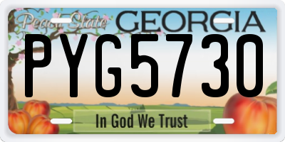 GA license plate PYG5730