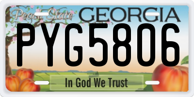 GA license plate PYG5806