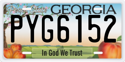 GA license plate PYG6152