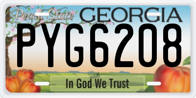 GA license plate PYG6208