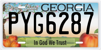 GA license plate PYG6287
