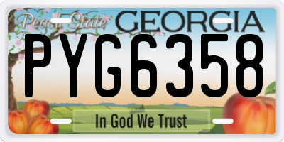 GA license plate PYG6358