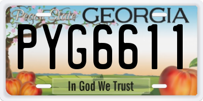 GA license plate PYG6611
