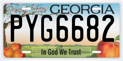 GA license plate PYG6682
