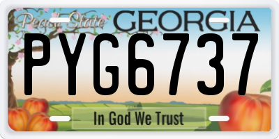 GA license plate PYG6737