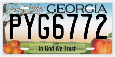 GA license plate PYG6772